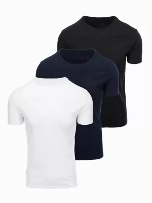 Férfi póló OMBRE OM-TSBS-0268 FEKETE/FEHÉR/KÉK