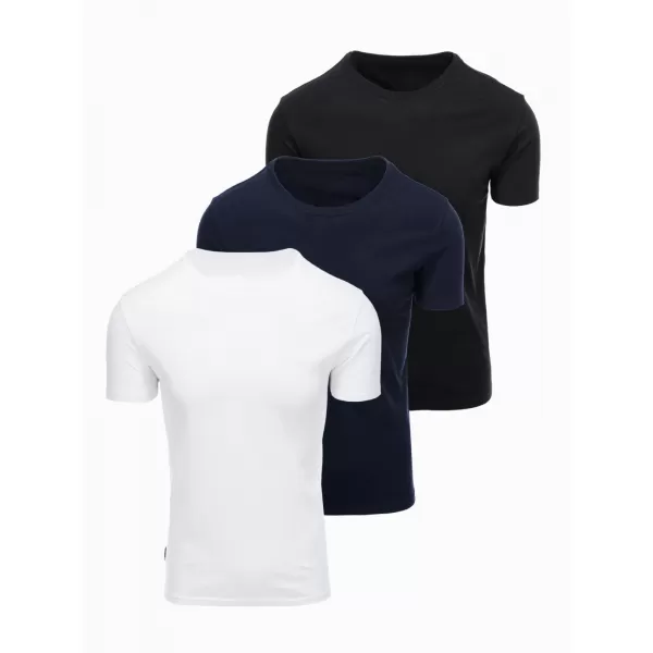  Férfi póló OMBRE OM-TSBS-0268 FEKETE/FEHÉR/KÉK 