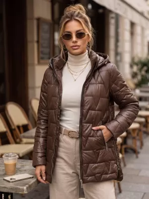 Női kabát DSTREET TY5796 BARNA