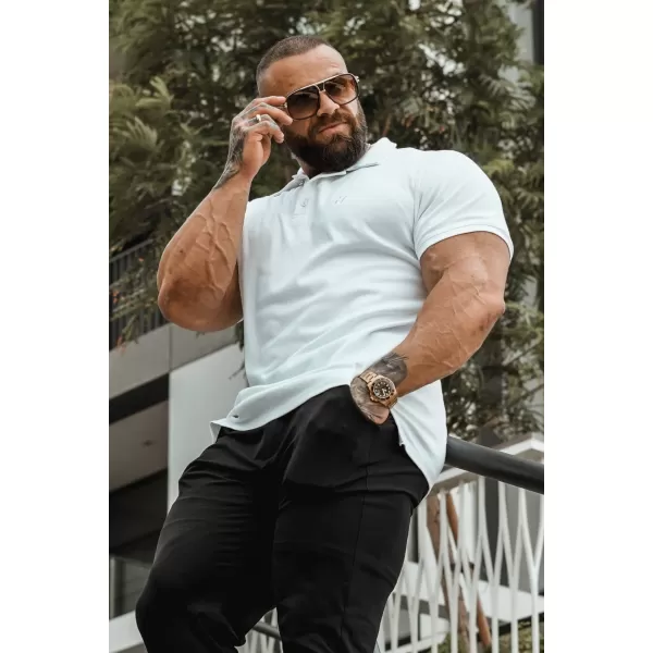  Férfi pólók NEBBIA MIKE MUSCLE FIT POLO 157 FEHÉR 