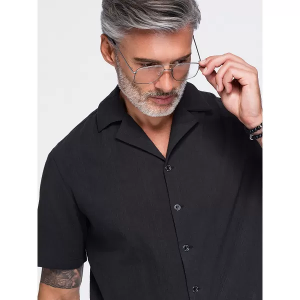  Férfi ing OMBRE OM-SHSS-0221 FEKETE 