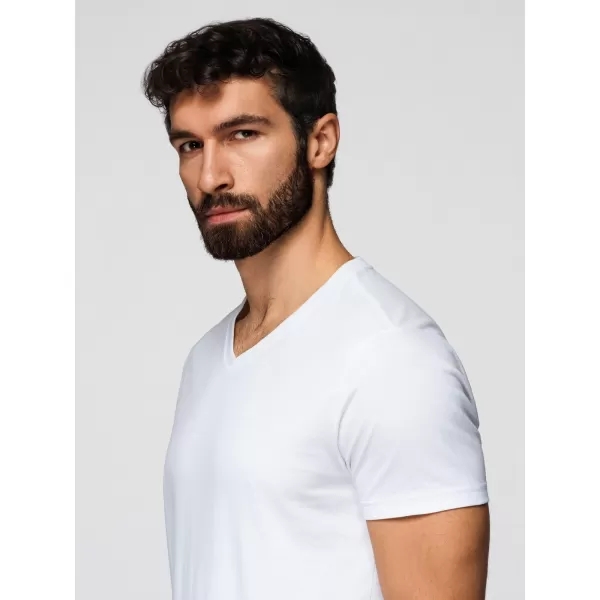 Férfi póló OMBRE OM-TSBS-0281 FEKETE/FEHÉR/KÉK 