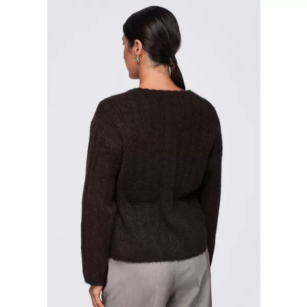  Női pulóver OMBRE OW-SW-E0012 BARNA 