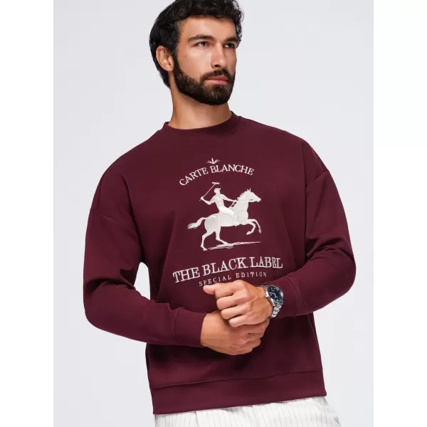  Férfi pulóver OMBRE OM-SSNZ-0267 BURGUNDIA 