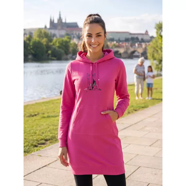  Hosszabbított női pulóver ALTISPORT ALW091419 BÍBORVÖRÖS 