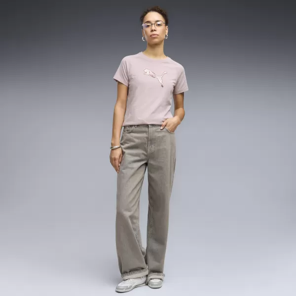  Női póló PUMA ESS SEQUINS TEE 69457649 KÖDÖS RÓZSASZÍN 