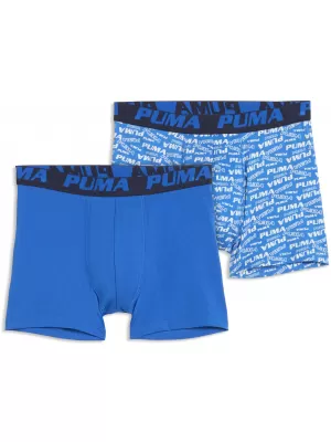 Gyermek boxerek PUMA BOYS SCATTERED LOGO PRINT BOXERS 2P 94780302 KÉK / SÖTÉTKÉK