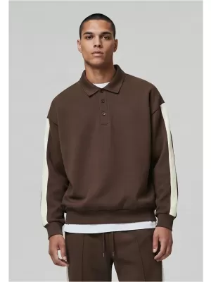 Férfi póló gallérral URBAN CLASSICS TB8595-00075 BARNA