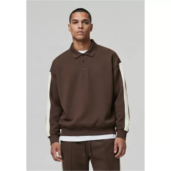  Férfi póló gallérral URBAN CLASSICS TB8595-00075 BARNA 
