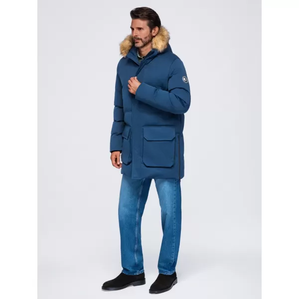  Férfi parka OMBRE OM-JALJ-0310 SÖTÉTKÉK 