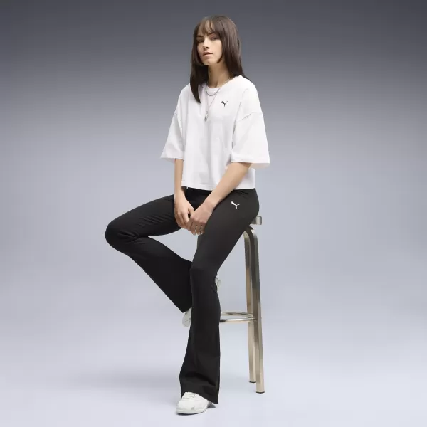  Női leggings PUMA ESS HIGH-WAIST FLARED LEGGINGS 63154201 PUMA FEKETE 