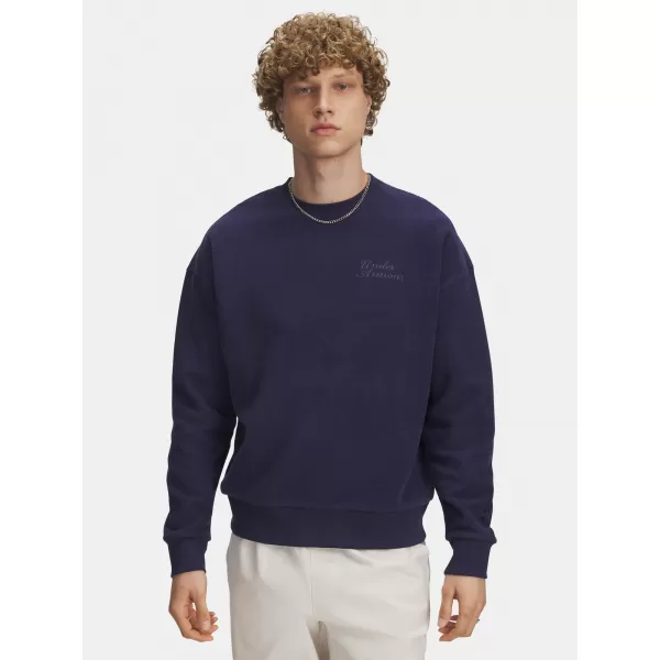 Férfi pulóver UNDER ARMOUR ICON REV TERRY CREW 6003942-403 KÉK 
