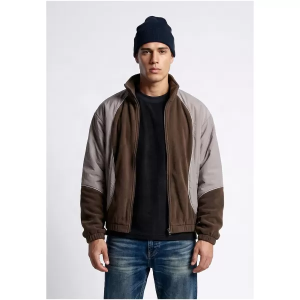  Férfi tréningruha kabát URBAN CLASSICS TB8602-23085 BARNA/HALVÁNYLILA 