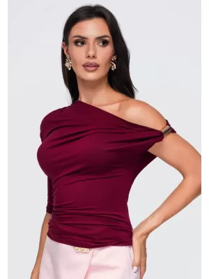 Női póló OMBRE OW-TS-E0075 BURGUNDIA