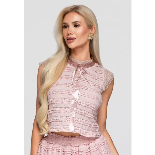  Női blúz OMBRE OW-TS-E0066 RÓZSASZÍN 