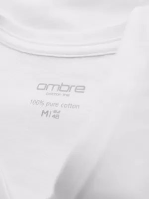 Férfi póló OMBRE OM-TSBS-0281 FEHÉR/HOMOK/TENGERÉSZET