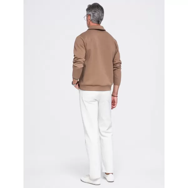  Férfi pulóver OMBRE OM-SSNZ-0262 BARNA 