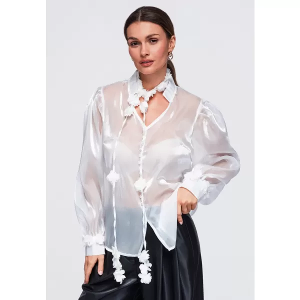  Női blúz OMBRE OW-TS-E0086 FEHÉR 
