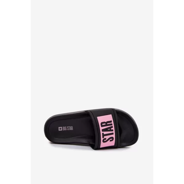  Gyermek papucs BIG STAR SHOES TT374A004 FEKETE/RÓZSASZÍN 