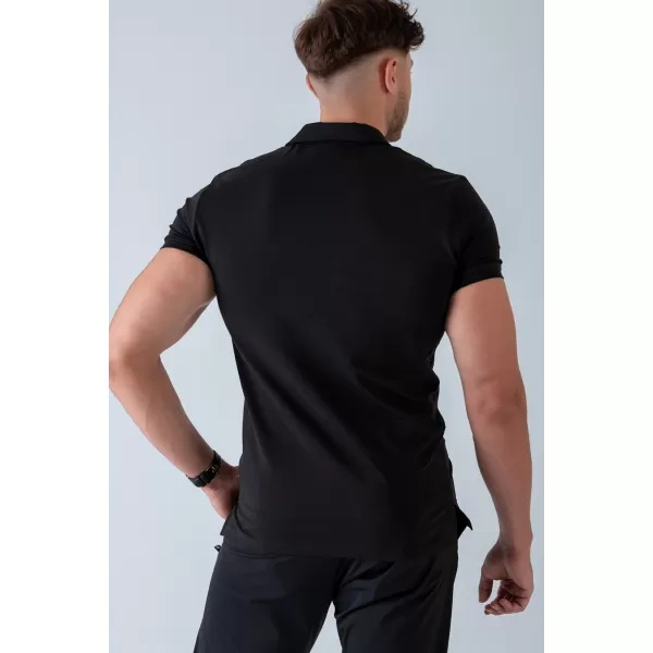  Férfi pólók NEBBIA MIKE MUSCLE FIT POLO 157 FEKETE 