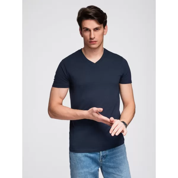 Férfi póló OMBRE OM-TSBS-0281 FEKETE/FEHÉR/KÉK 