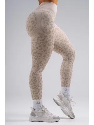 Kompressziós push-up leggings leopárdmintával NEBBIA PRIMAL 849 KRÉMLEOPÁRD