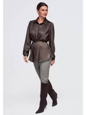 Női ing OMBRE OW-SH-E0071 BARNA