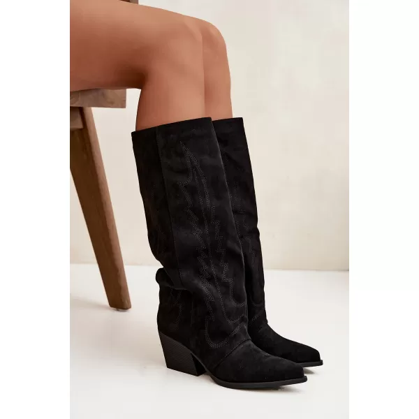  Női cowboy csizma BOTO LQ-160 FEKETE 