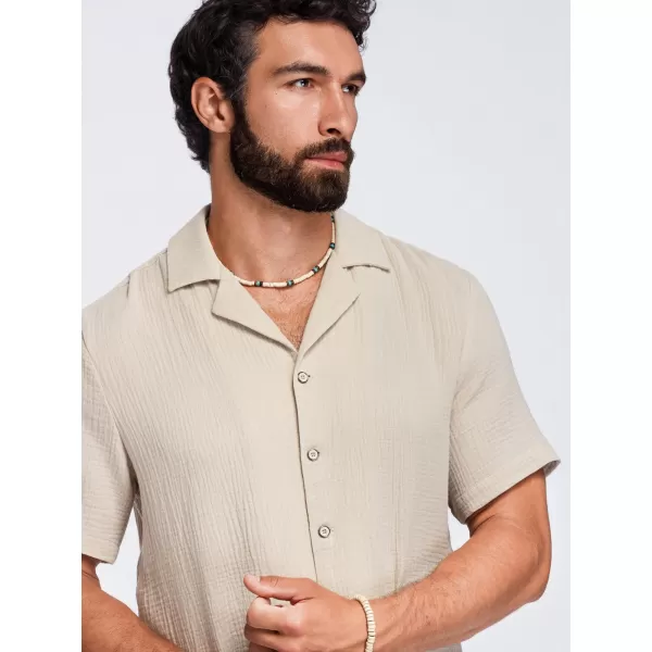  Férfi ing OMBRE OM-SHSS-0223 BÉZS 