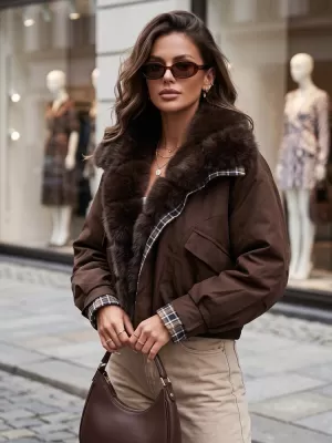 Női kabát DSTREET TY5840 BARNA