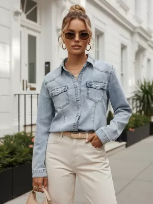 Női ing DSTREET DY0489 KÉK