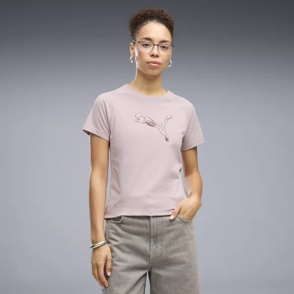  Női póló PUMA ESS SEQUINS TEE 69457649 KÖDÖS RÓZSASZÍN 