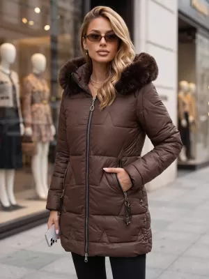 Női kabát DSTREET TY5736 BARNA