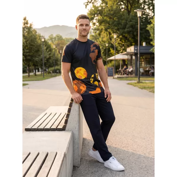  Prémium férfi szabadidő ing ALTISPORT VOJ/ALM130TR06 FEKETE-NARANCS 