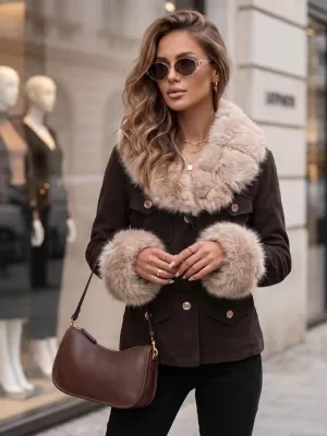 Női kabát DSTREET TY5851 BARNA