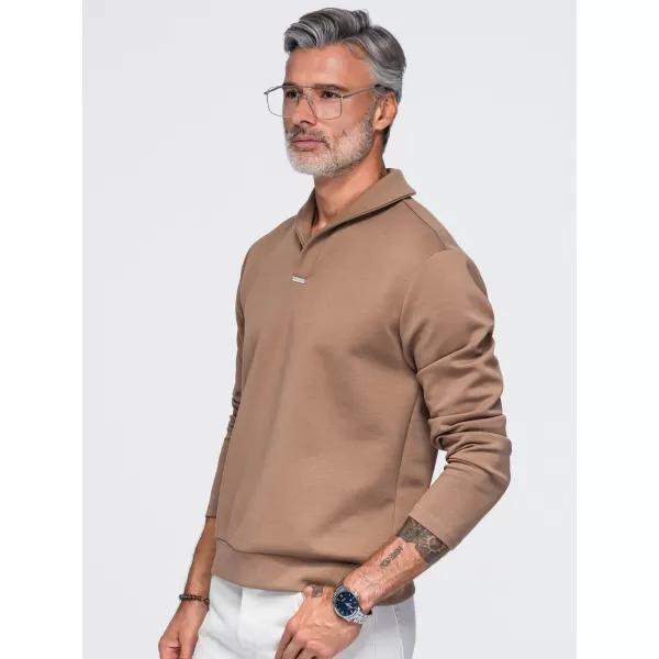  Férfi pulóver OMBRE OM-SSNZ-0262 BARNA 