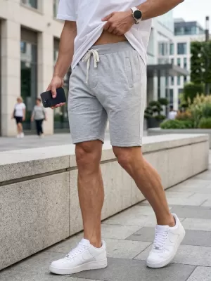 Férfi rövidnadrág DSTREET SX2621 VILÁGOSSZÜRKE