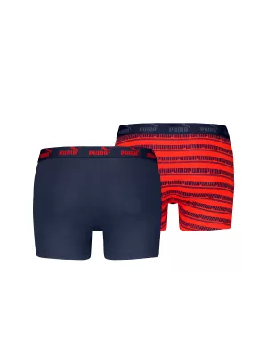 Férfi boxerek PUMA ELEMENTS MEN STRIPED BOXERS 2P 93884205 VÖRÖS / SÖTÉTKÉK