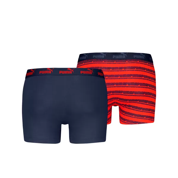  Férfi boxerek PUMA ELEMENTS MEN STRIPED BOXERS 2P 93884205 VÖRÖS / SÖTÉTKÉK 