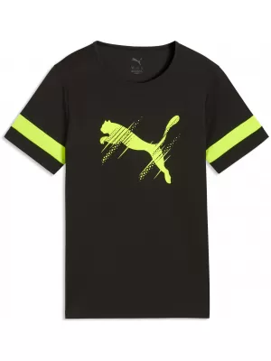 Gyermek póló PUMA ATTACANTO LOGO JERSEY JR 66104603 PUMA FEKETE/LIME FACSART