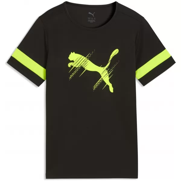  Gyermek póló PUMA ATTACANTO LOGO JERSEY JR 66104603 PUMA FEKETE/LIME FACSART 