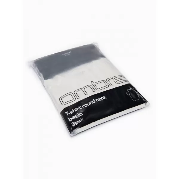  Férfi póló OMBRE OM-TSBC-0291 TÖRTFEHÉR/TÖRTFEHÉR/FEKETE 