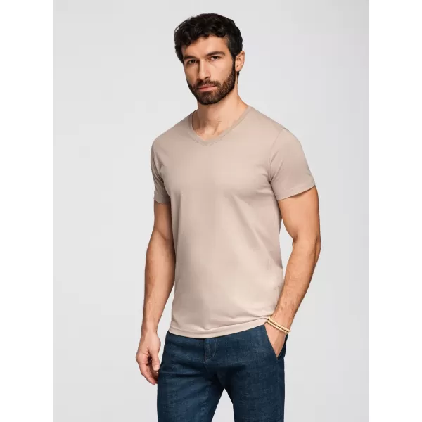  Férfi póló OMBRE OM-TSBS-0281 FEHÉR/HOMOK/TENGERÉSZET 