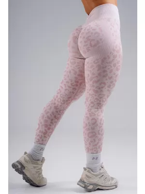 Kompressziós push-up leggings leopárdmintával NEBBIA PRIMAL 849 RÓZSASZÍN LEOPÁRD