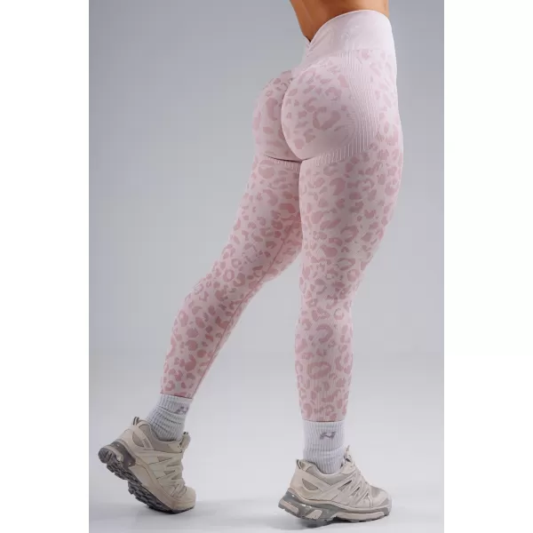  Kompressziós push-up leggings leopárdmintával NEBBIA PRIMAL 849 RÓZSASZÍN LEOPÁRD 