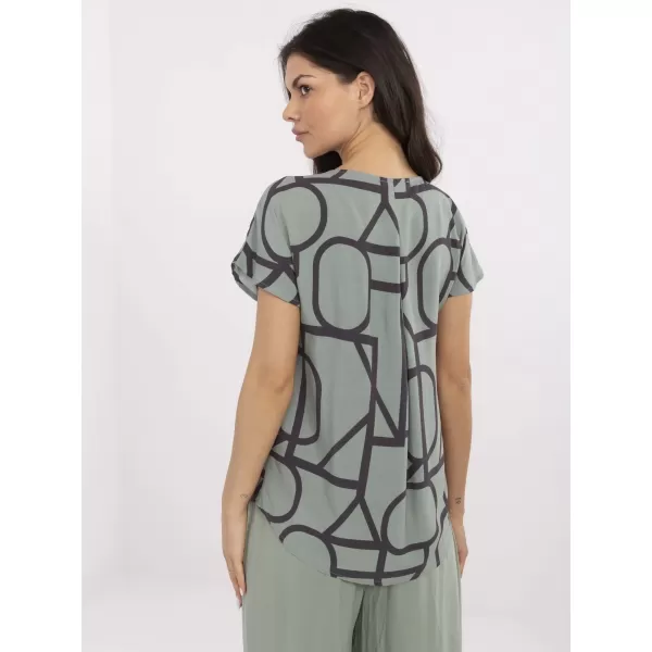  Női blúz SUBLEVEL D73771M11171D KHAKI/FEKETE 