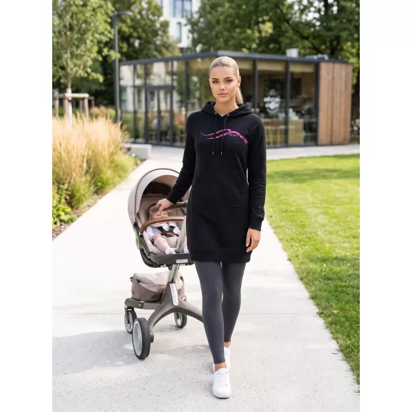  Hosszabbított női pulóver ALTISPORT ALW001419 FEKETE RÓZSASZÍN 