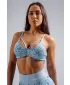 Közepes tartású leopárdmintás sportmelltartó NEBBIA PRIMAL 854 KÉK LEOPÁRD