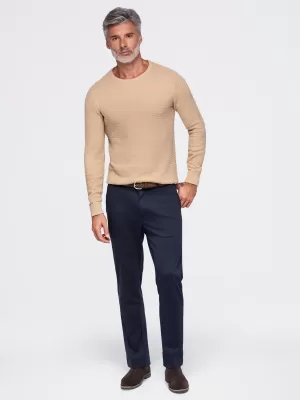 Férfi pulóver OMBRE OM-SWSW-0119 HOMOK