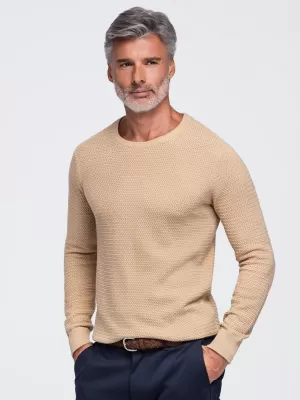 Férfi pulóver OMBRE OM-SWSW-0119 HOMOK